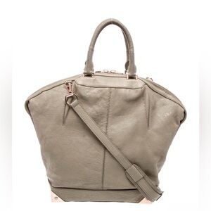 Alexander Wang Taupe Leather Top-Handle Shoulder Bag with Rose Gold Accents